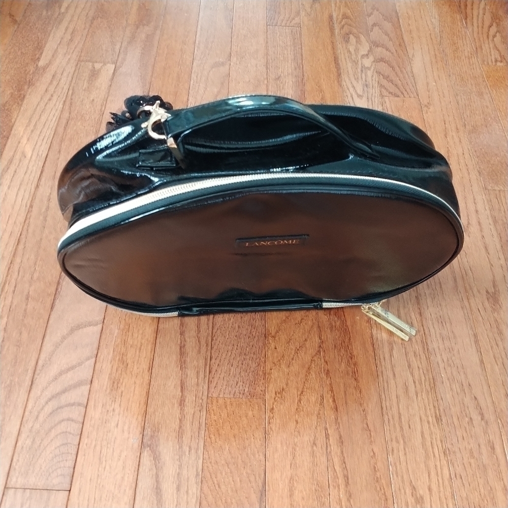 Lancome Faux Black Leather Train Make-up Travel Case - Picture 2 of 12